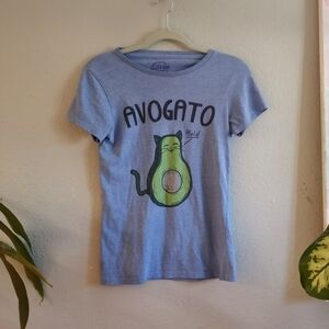 Crazy Dog TShirts Graphic Cat Avocado Casual Comfy Boho T Shirt Blue Green